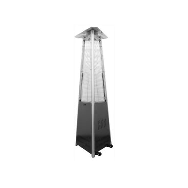 AZ Patio Heaters Tall Commercial Natural Gas Triangle Glass Tube Heater in Black