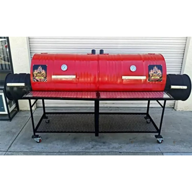 Moss Grills Double Barrel Barbeque Grill and Smoker with Double Firebox