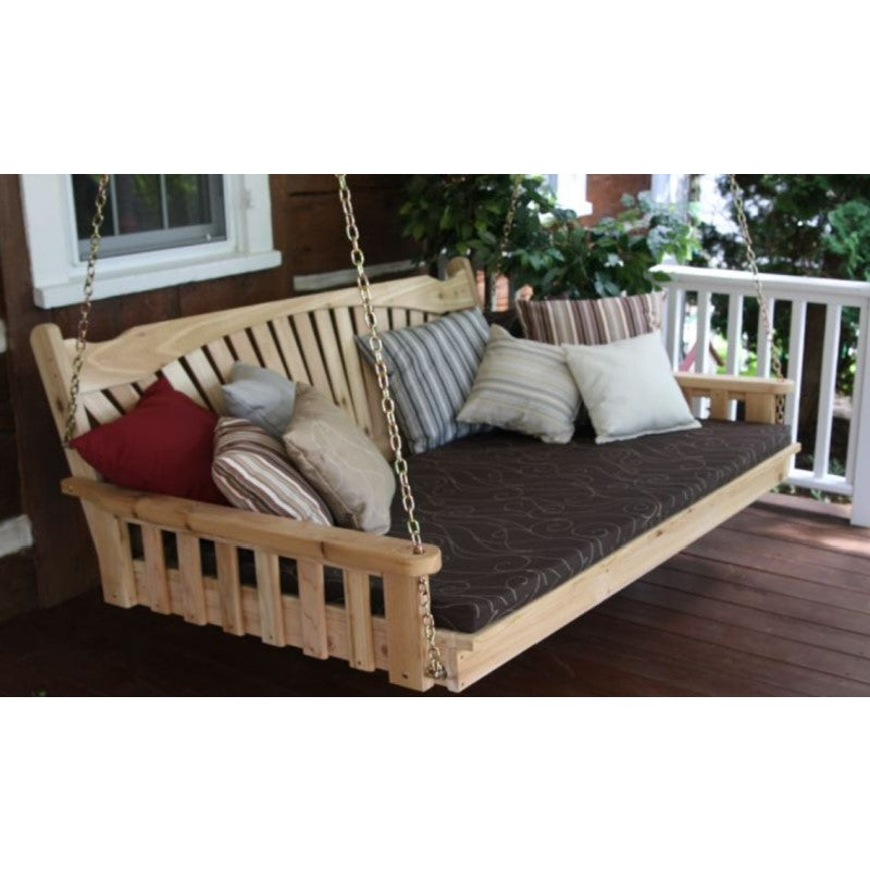 Regallion Outdoor Cedar Fanback Swing Bed in 3 Sizes
