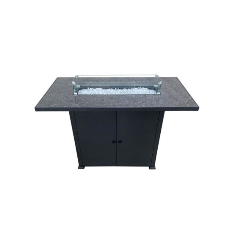 Rectangular Bar Height Granite Top Fire Pit