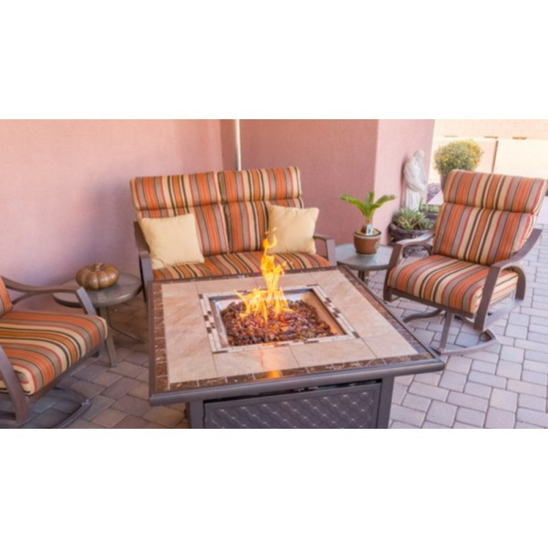 AZ Patio Heaters Square Tile Fire Pit in Bronze