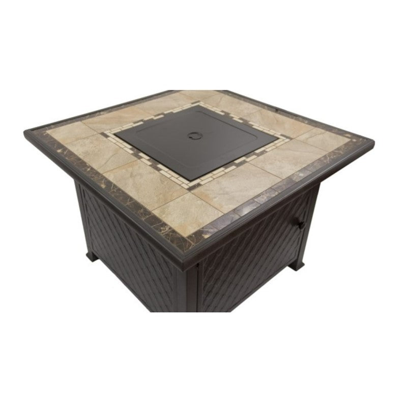 Square Tile Fire Pit in Bronze