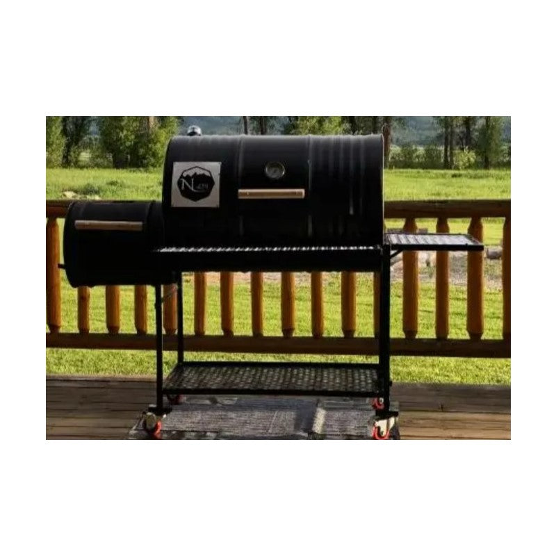 Moss Grills Single Barrel Smoker with Offset Firebox