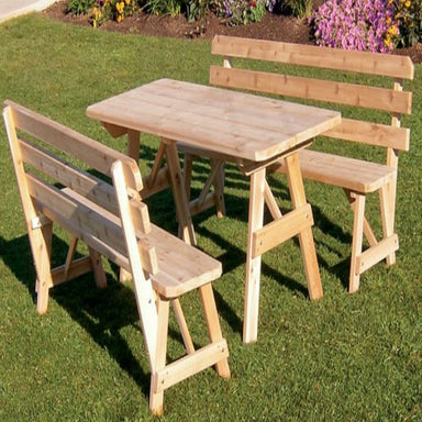 Table with 2 Backed Benches