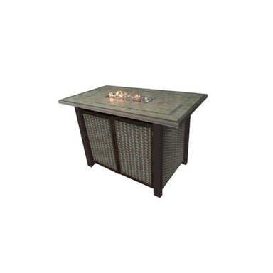 AZ Patio Heaters Rectangular Bar Height Tile Top Fire Pit with Wind Screen